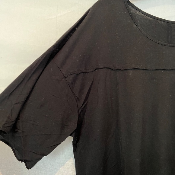 Baja East - Black Liquid Silk T-Shirt - Unisex Chic Draped Tunic - 80% OFF SALE! - Picture 3 of 7